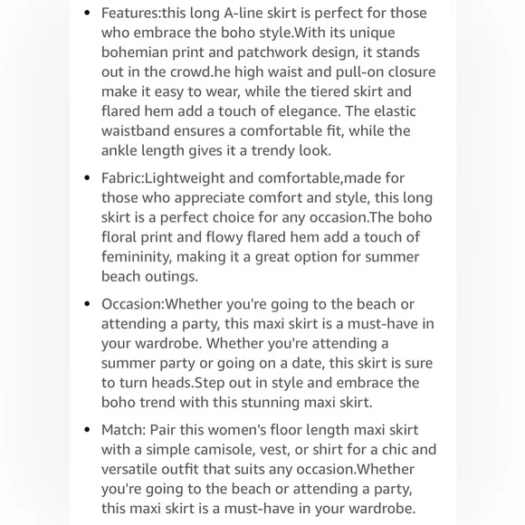 NWOT Happy Sailed Medium Floral Print Boho Maxi Skirt - Picture 7 of 10